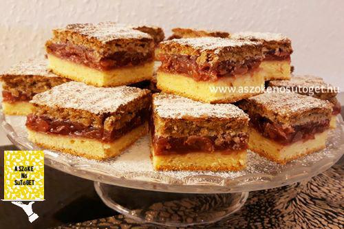 dióhabos meggyes sütemény
