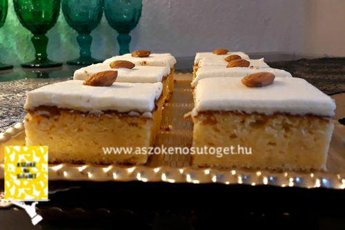 mandulás fehércsokoládés kocka