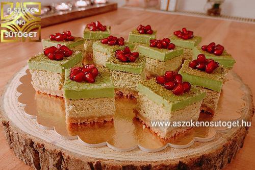 matcha teás sajttorta kocka